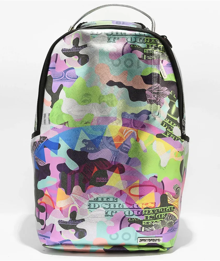 Sprayground Neon Camo Money DLX Backpack