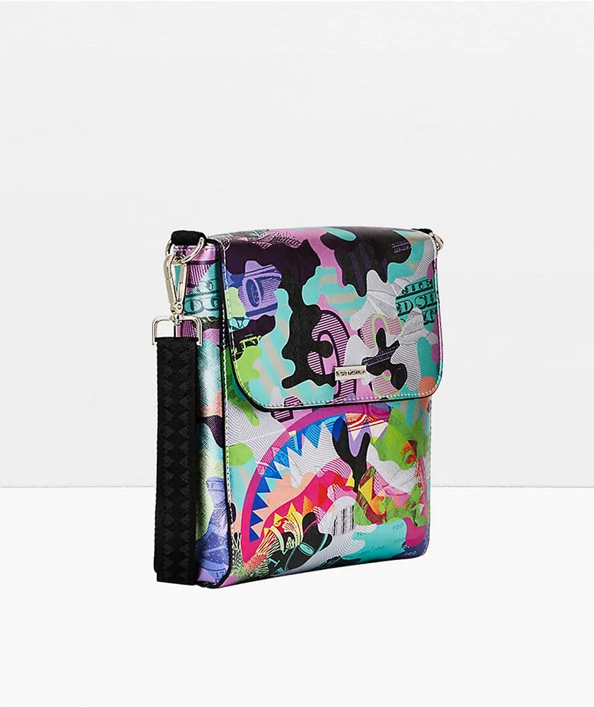 Sprayground Neon Camo Money Messenger Bag 