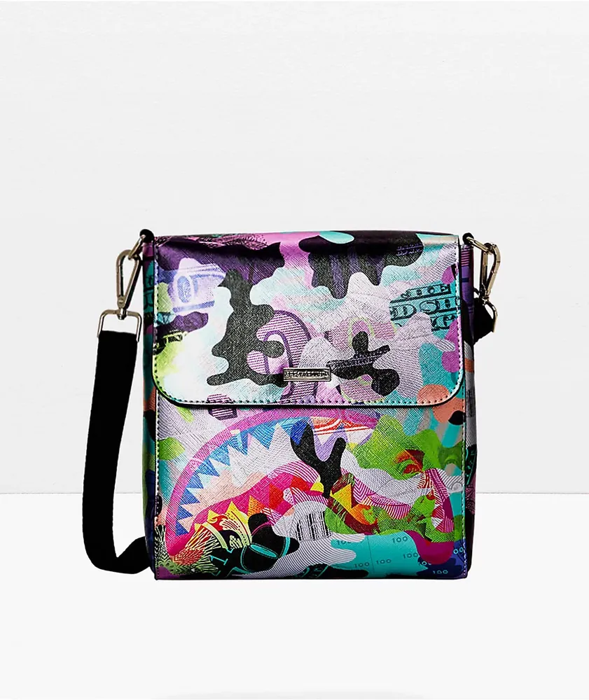 Sprayground Neon Camo Money Messenger Bag 