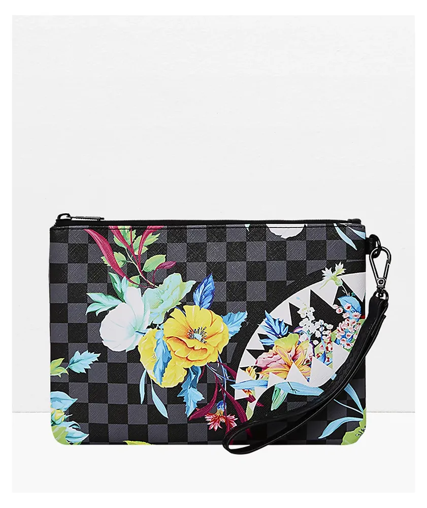 Sprayground Neon Floral Clutch Bag