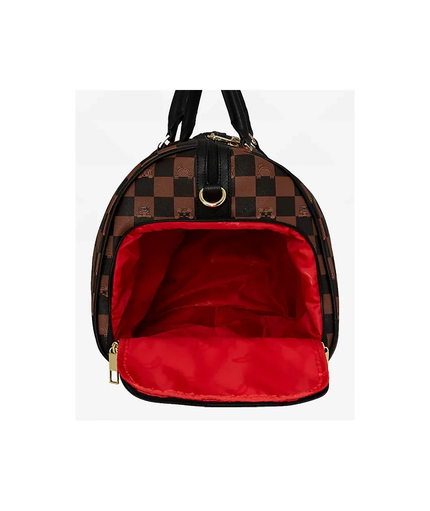 Sprayground Peeking Character Checker Duffle Bag