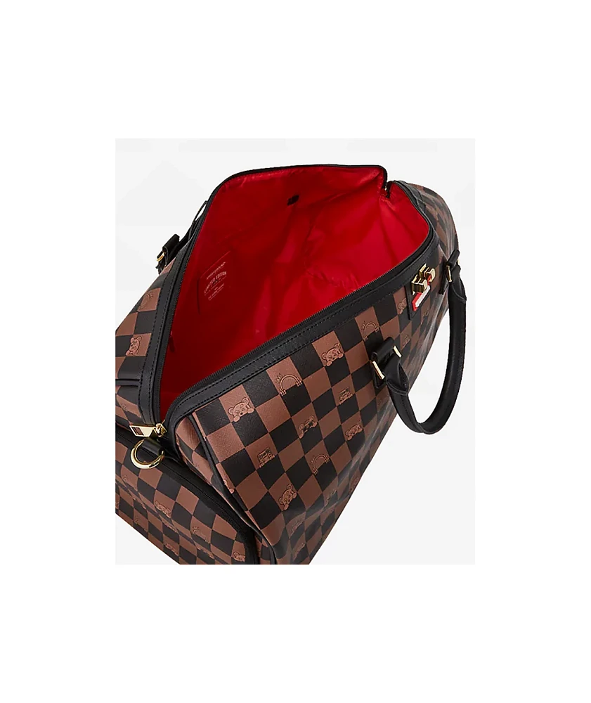 Sprayground Peeking Character Checker Duffle Bag