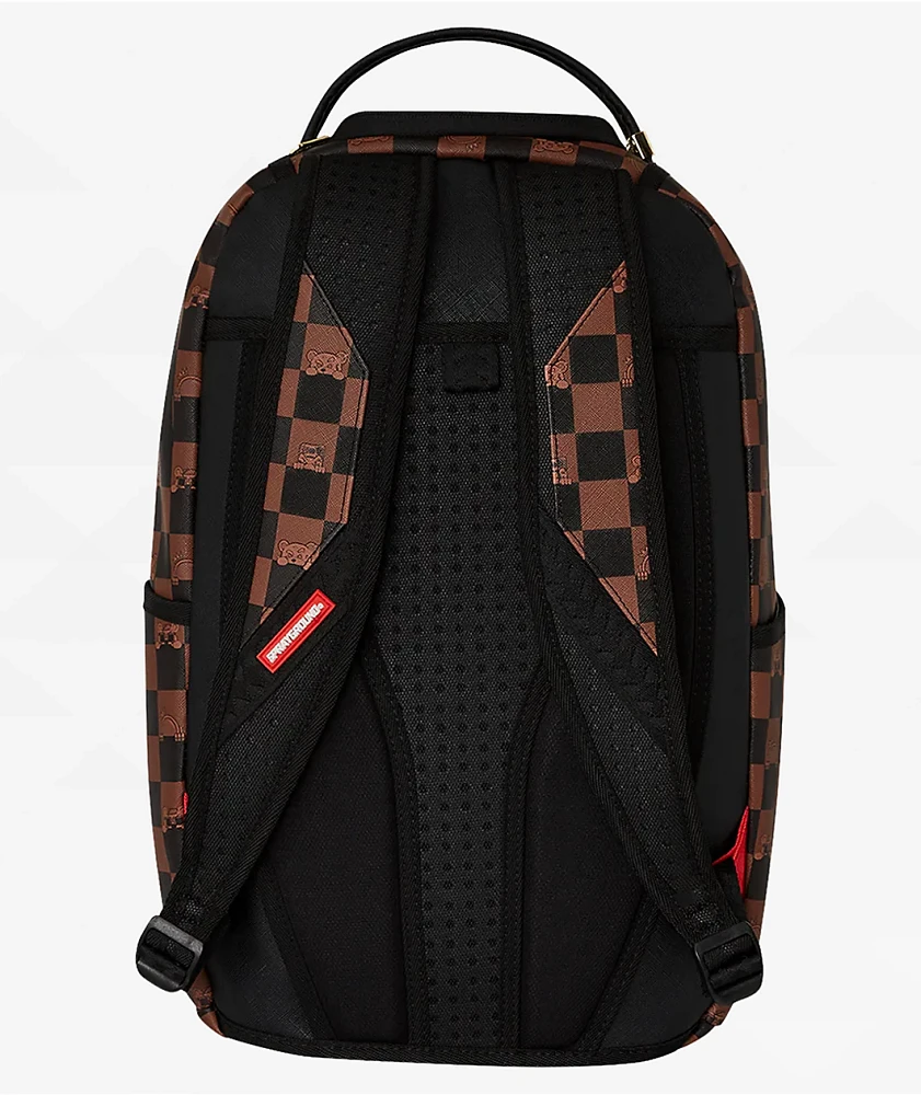 Sprayground Peeking Checker Brown Backpack