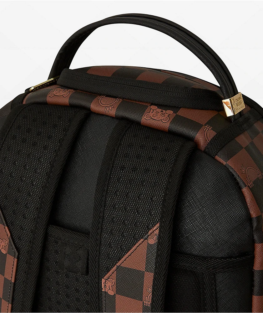 Sprayground Peeking Checker Brown Backpack