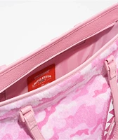 Sprayground Pink Camo Faux Fur Tote Bag