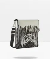 Sprayground Platinum Drips Black & Grey Checkered Messenger Bag