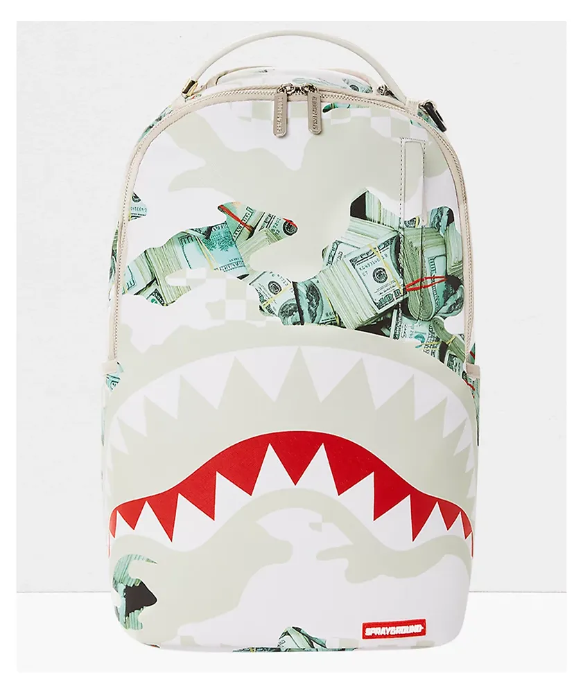 Sprayground Shark Trip Money Bear White Backpack