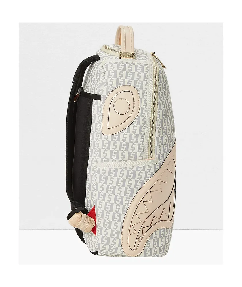 Sprayground Rose Money Checkered White & Grey Backpack