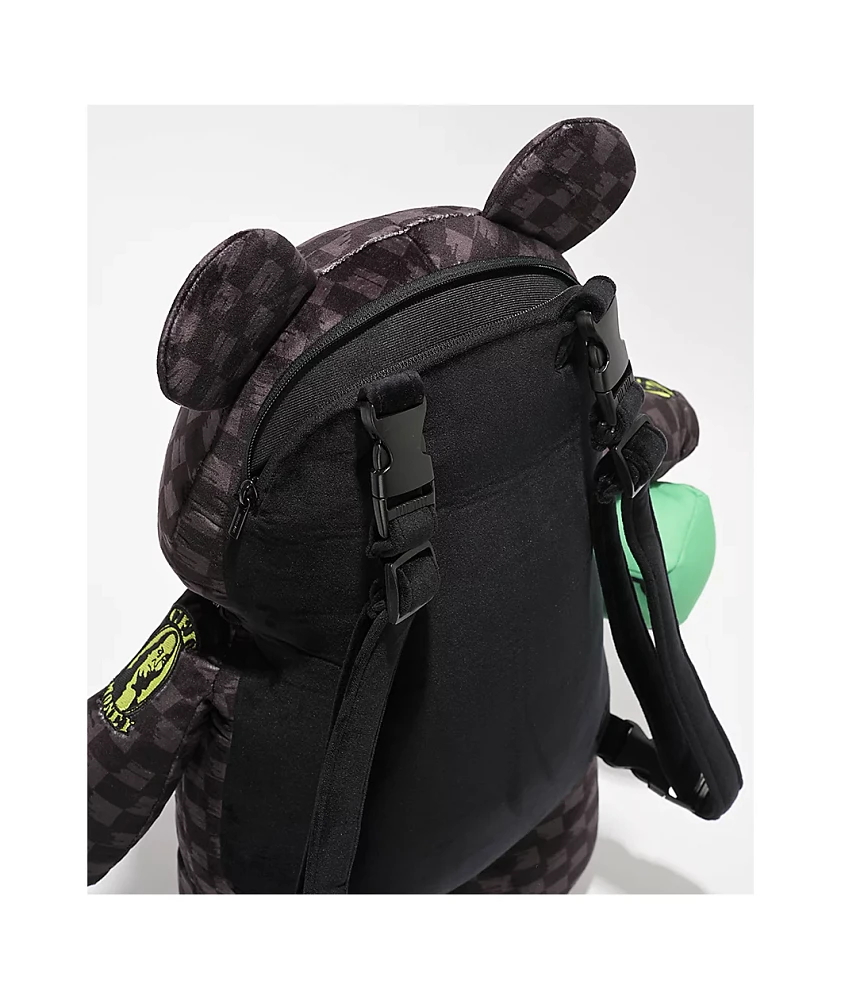 Sprayground Slime Takeover Black Bear Plush Backpack