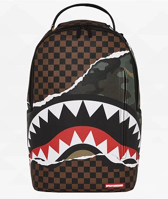 Sprayground Tear It Up Brown Checker Backpack