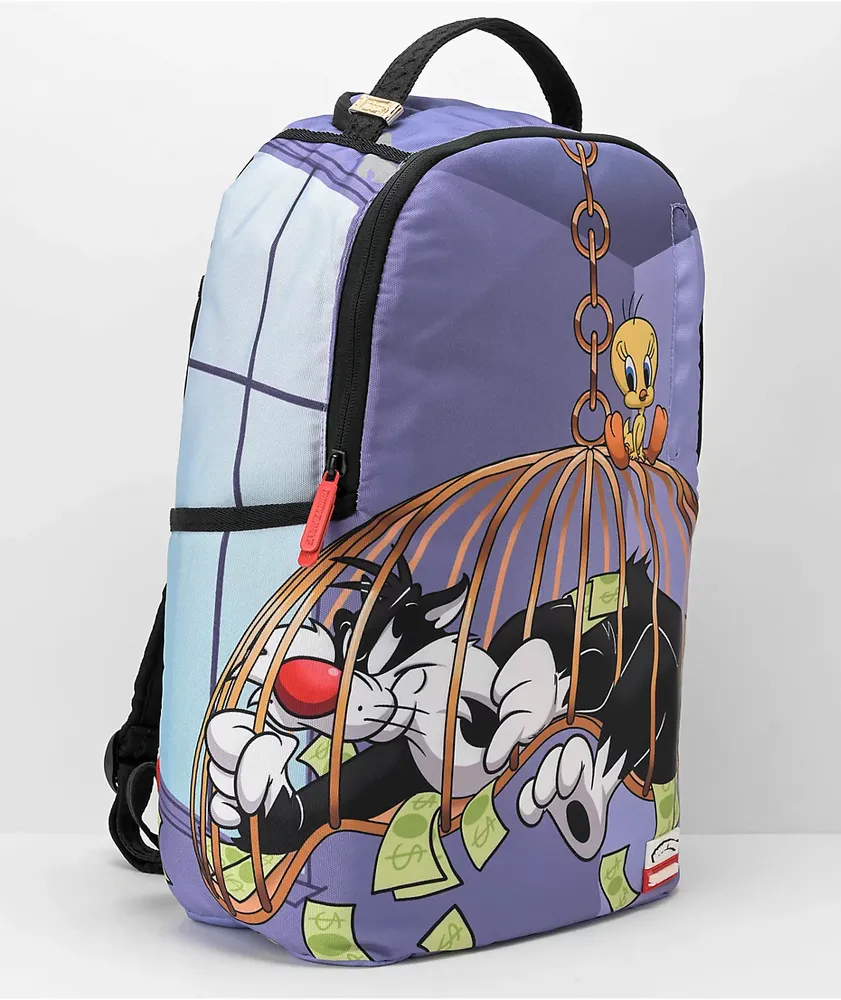 Sprayground x Looney Tunes Tweety VS Sylvester Purple Backpack