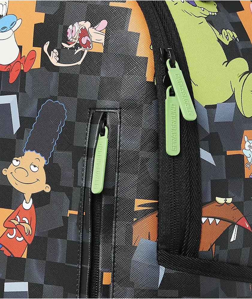 Sprayground x Nickelodeon Nicktoons Bust Through Black & Grey Checkered Backpack