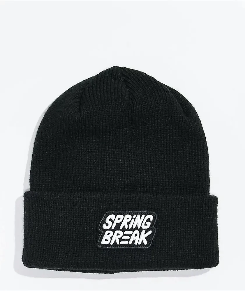 Spring Break Black Beanie