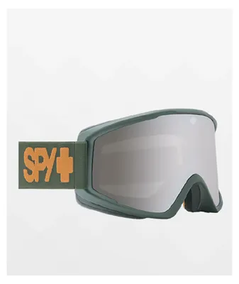 Spy Crusher Elite Matte Steel Green & Silver Mirror Snowboard Goggles