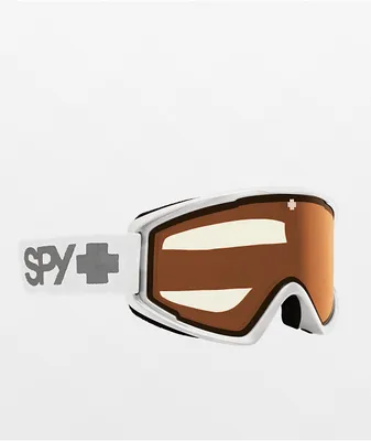 Spy Crusher Elite Matte White & Persimmon Snowboard Goggles