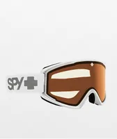 Spy Crusher Elite Matte White & Persimmon Snowboard Goggles