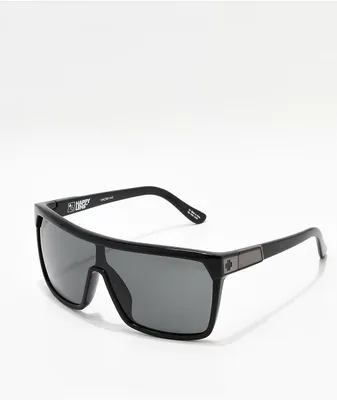 Spy Flynn Black Gloss, Matte Black, Grey-Green Happy Lens Sunglasses