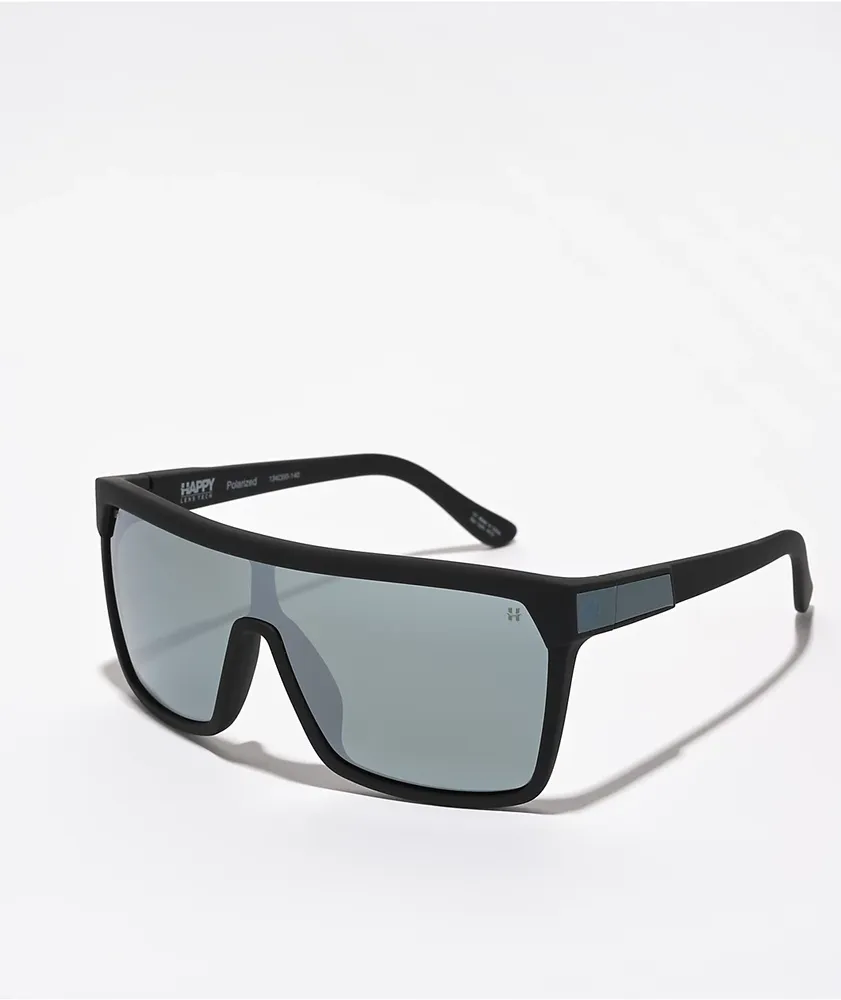 Spy Flynn Matte Black & Happy Lens Polarized Sunglasses