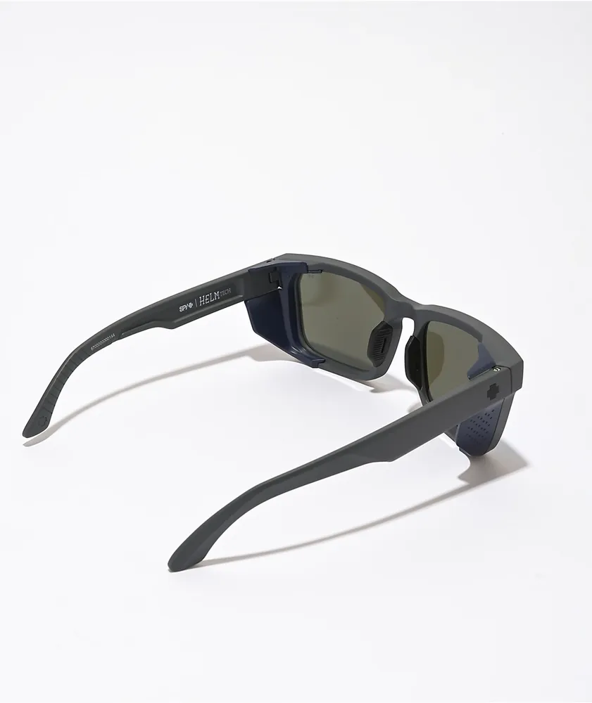 Spy Helm Matte Dark Grey & Happy Gray Green Polarized Sunglasses