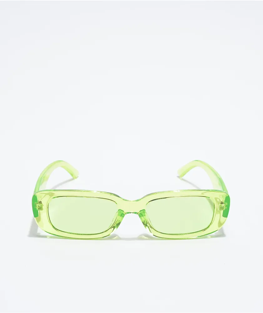 Square Translucent Green Sunglasses