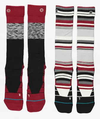 Stance Block Red & Black 2 Pack Snow Socks