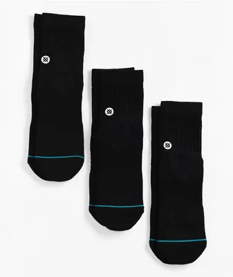 Stance Icon Black 3 Pack Ankle Socks