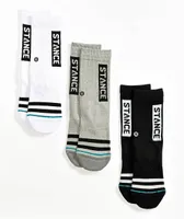 Stance Kids OG Black, White & Grey 3 Pack Crew Socks