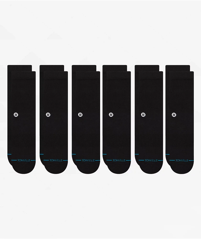 Stance Origin 6 Pack Black Crew Socks