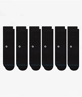 Stance Origin 6 Pack Black Crew Socks