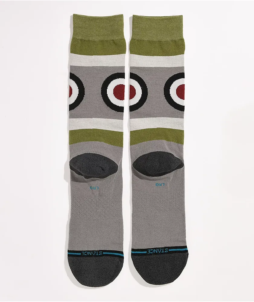 Stance Warbird Grey & Green Crew Socks