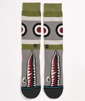 Stance Warbird Grey & Green Crew Socks