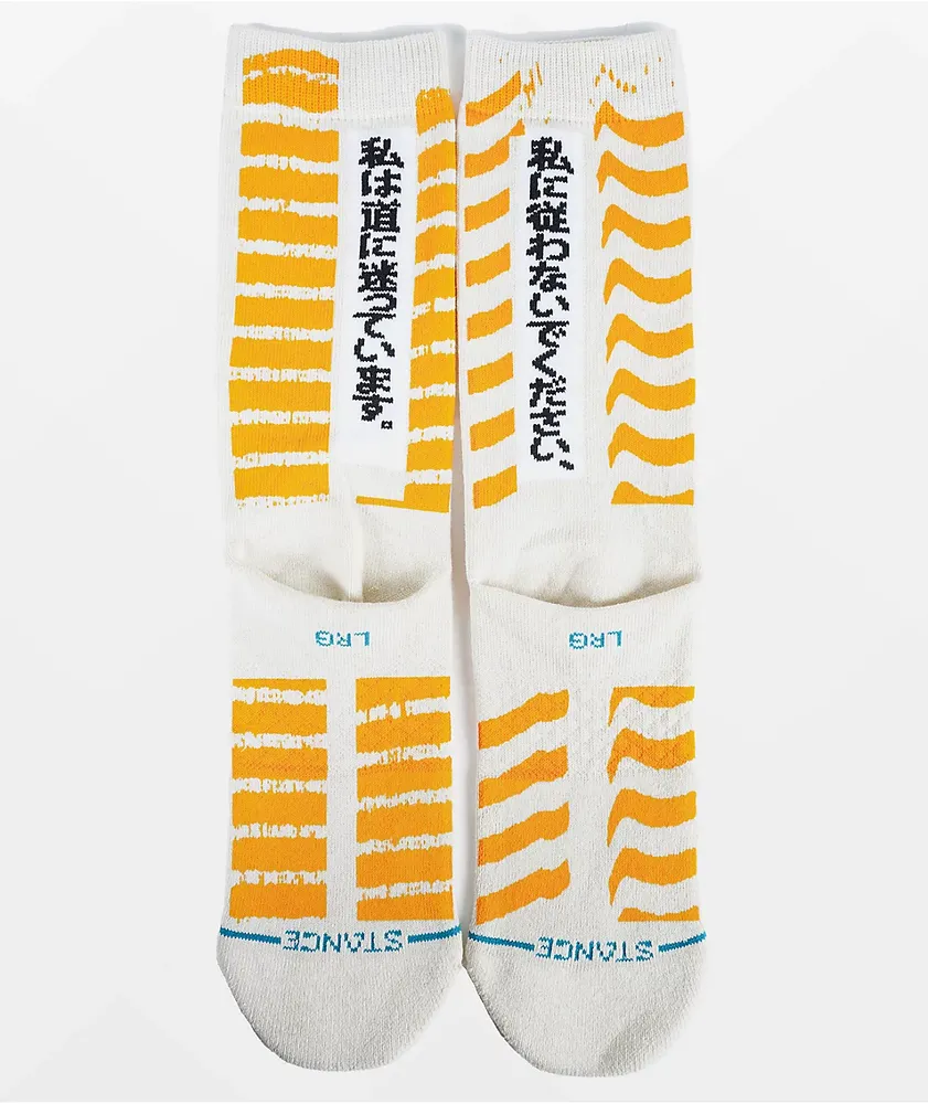 Stance x B Thom I'm Lost White & Orange Crew Socks