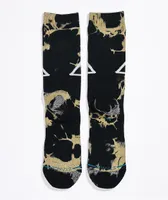 Stance x Harry Potter Cloak, Wand, Stone Black Tie Dye Crew Socks