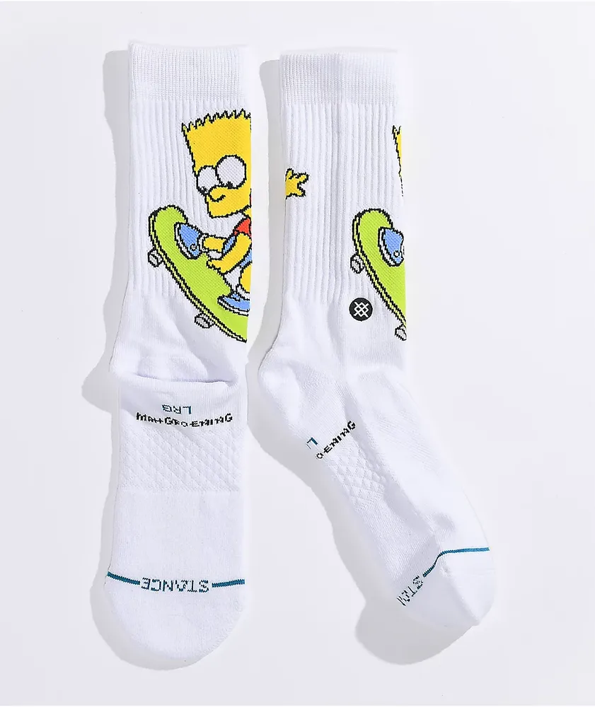 Stance x The Simpsons Bart White Crew Socks