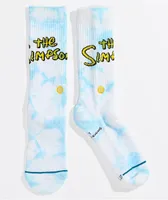 Stance x The Simpsons Intro Blue Tie Dye Crew Socks