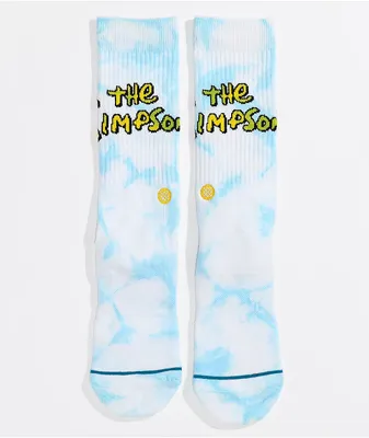 Stance x The Simpsons Intro Blue Tie Dye Crew Socks