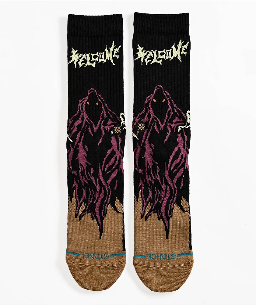 Stance x Welcome Skelly Black Crew Socks