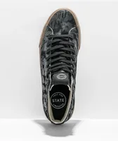 State Bushwick Black Leaf Camo Suede Skate Shoes