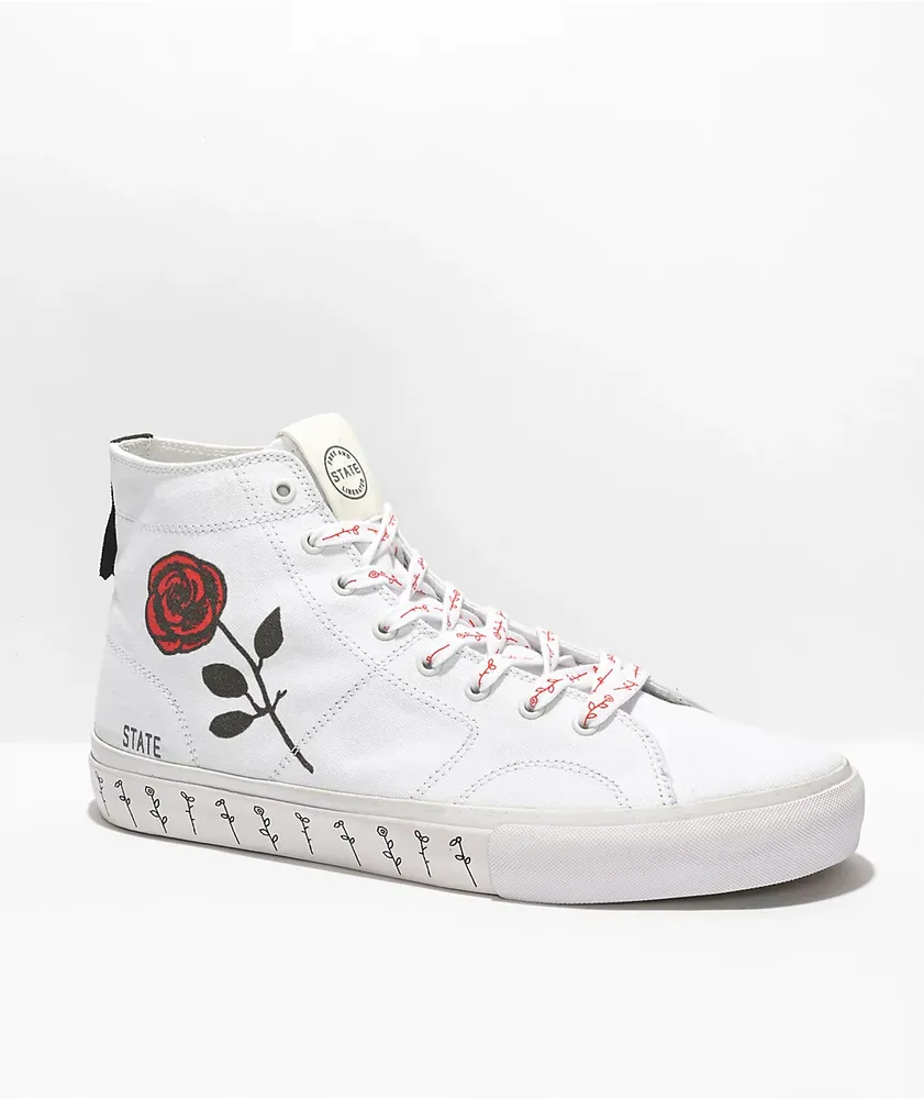 State Bushwick White & Rose Skate Shoes