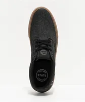 State Elgin Black & Gum Denim Skate Shoes