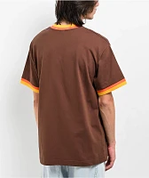 Staycoolnyc 70s Brown & Orange Ringer T-Shirt