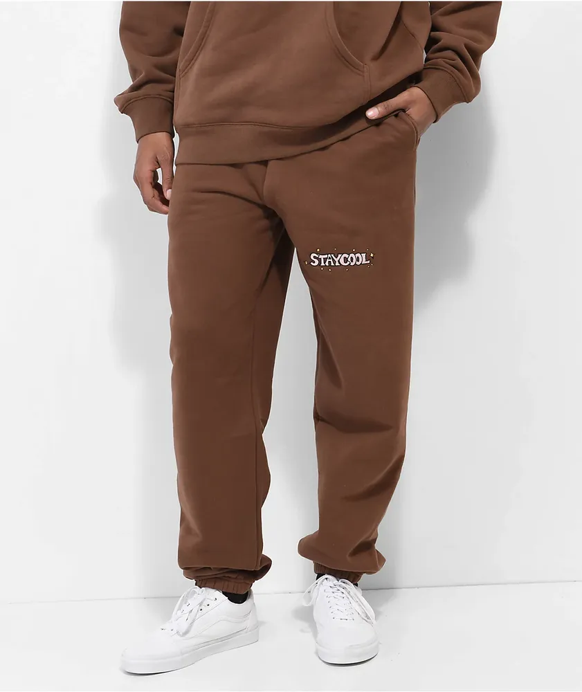 Staycoolnyc Sparkle Brown Sweatpants