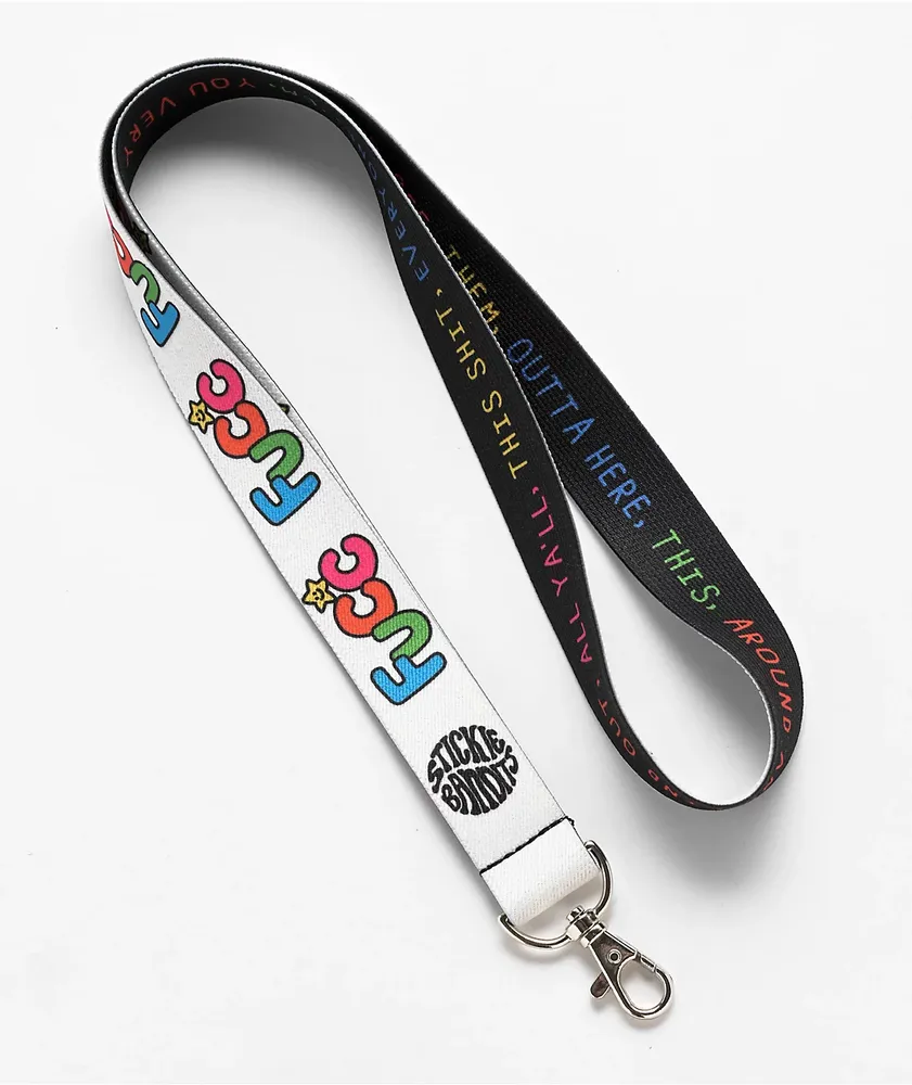 Stickie Bandits Fucc White & Black Lanyard