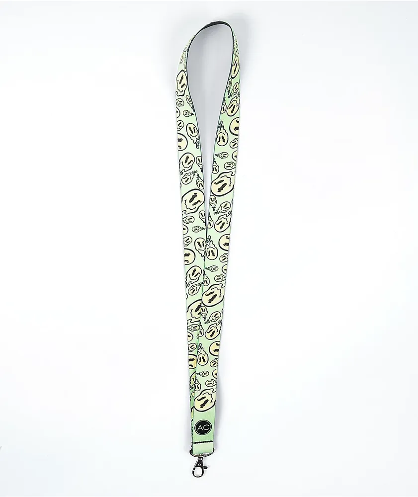 Stickie Bandits Trip Face Pastel Green Lanyard