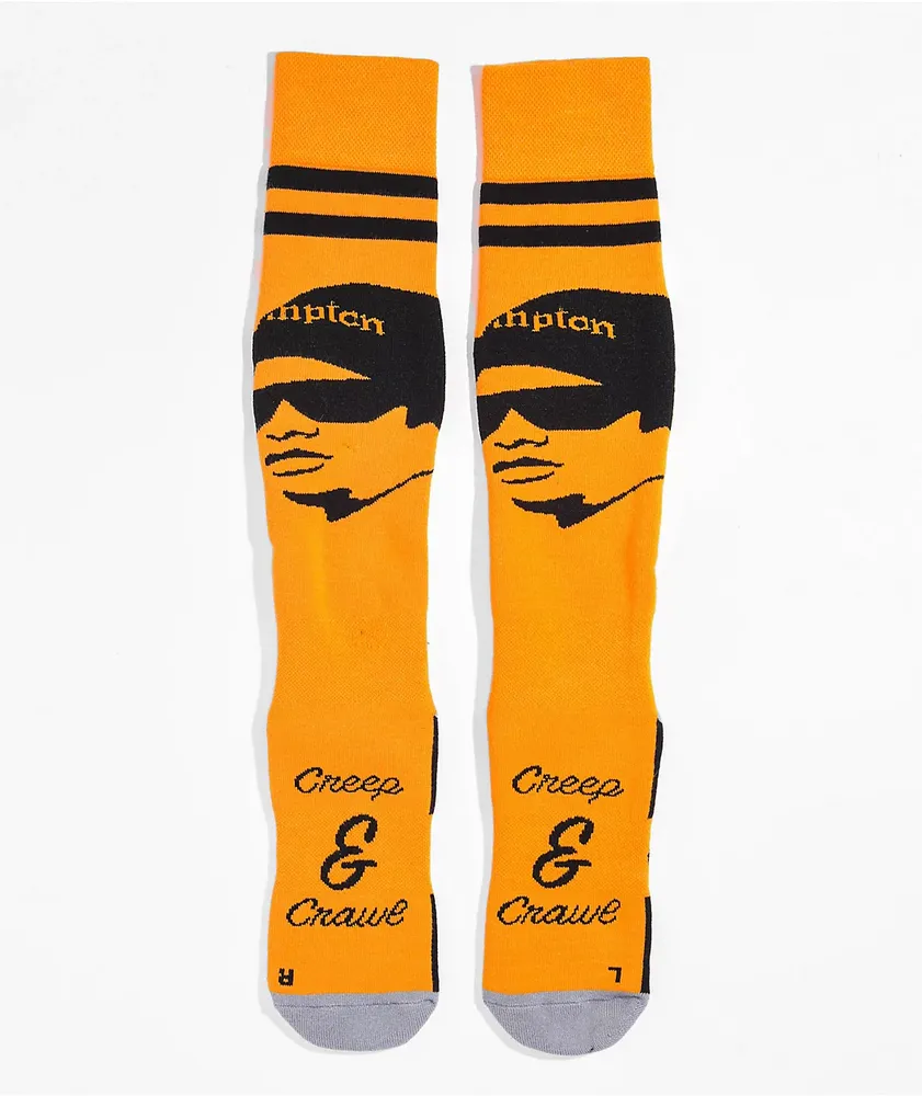 Stinky Creep & Crawl Orange Snow Crew Socks