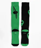 Stinky Socks On Their Way Green & Black Snowboard Socks