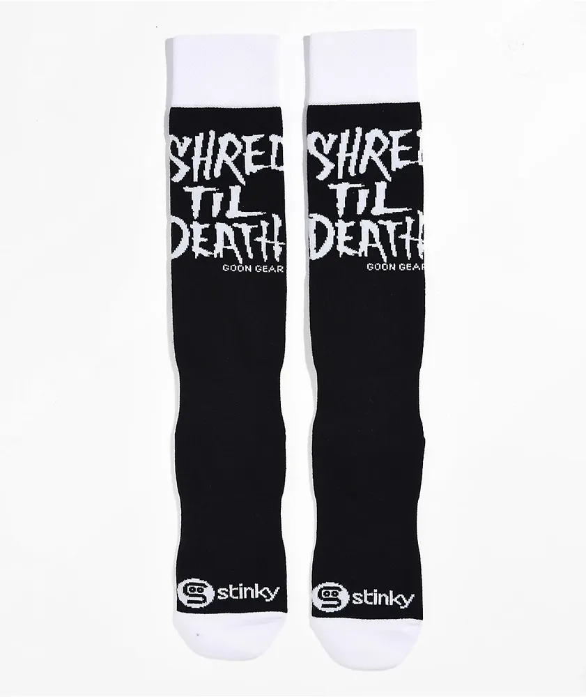 Stinky Socks x Goon Gear Black & White Snowboard Socks