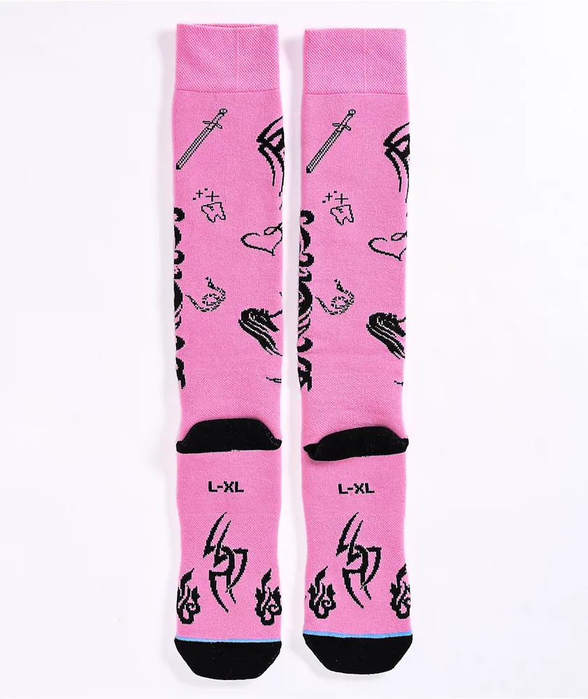 Stinky Socks x Jibgurl Pink Snowboard Socks