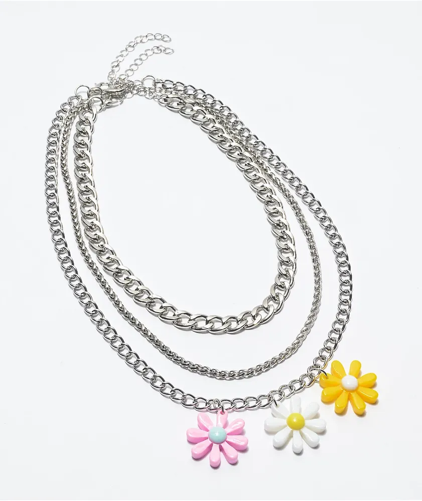 Stone + Locket Daisy 17" Chain Necklace