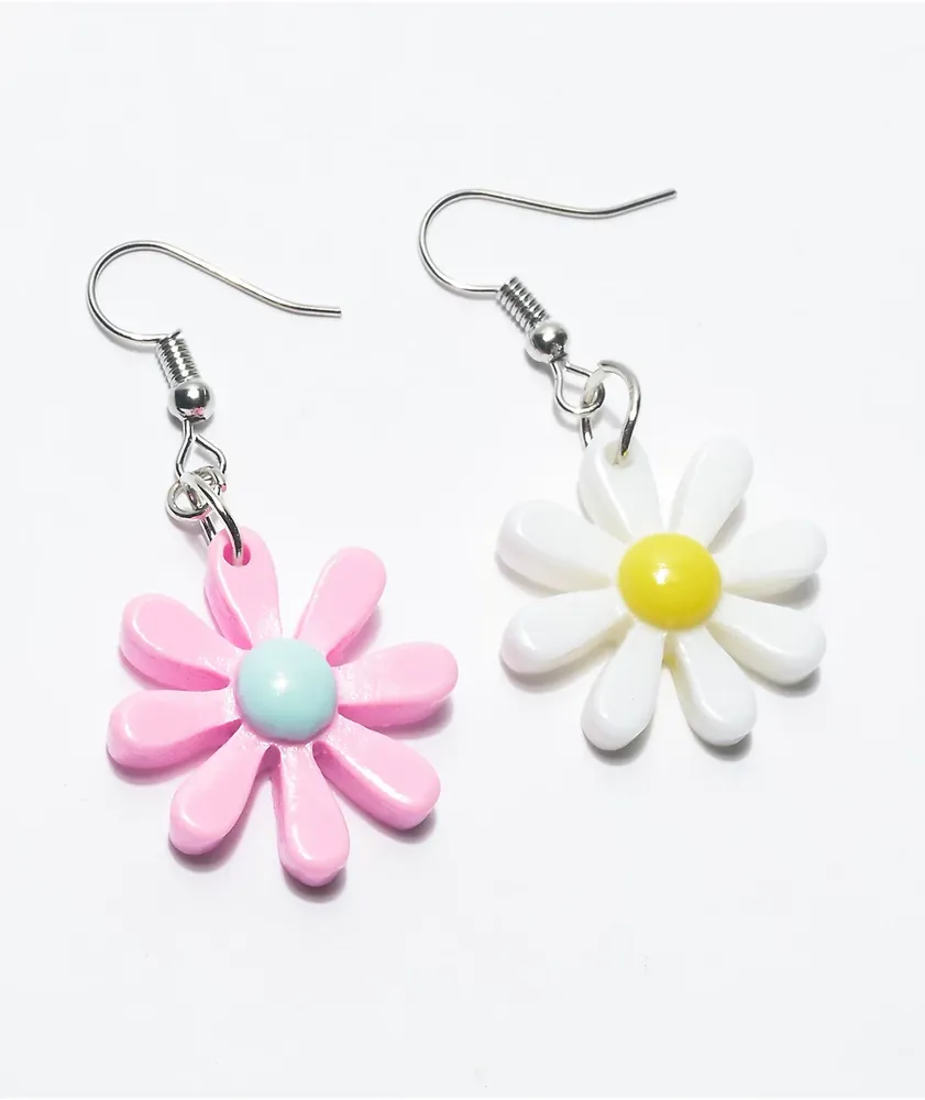 Stone + Locket Daisy Earrings